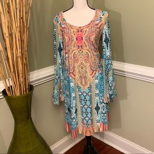 NWT. MSK Dress with Bell Sleeves